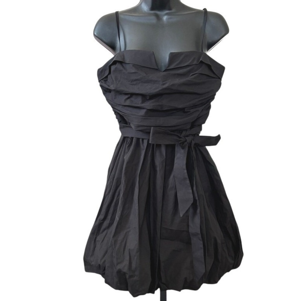 NWT Zara Voluminous Mini‎ Dress Size L Black Bubble Hem